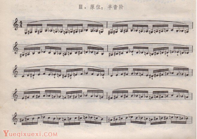 单簧管(级进回旋分解音阶原位：半音阶)每日练习谱