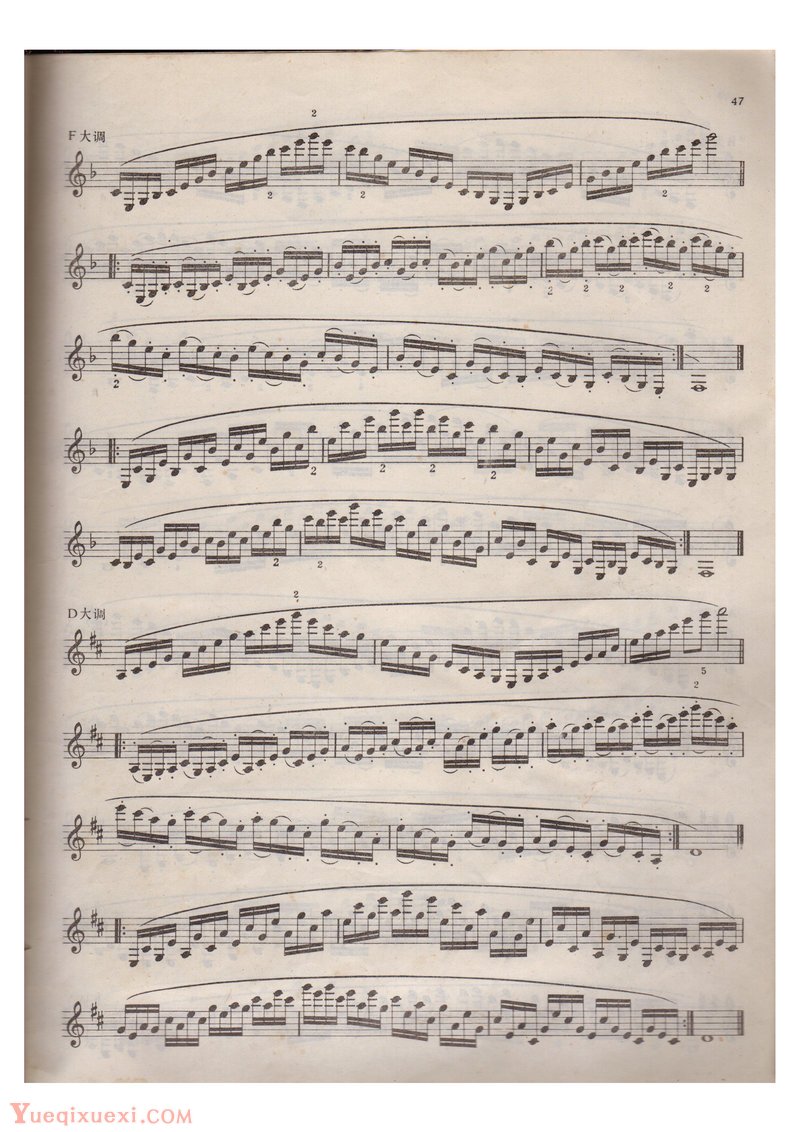 单簧管(属七和弦)每日练习谱