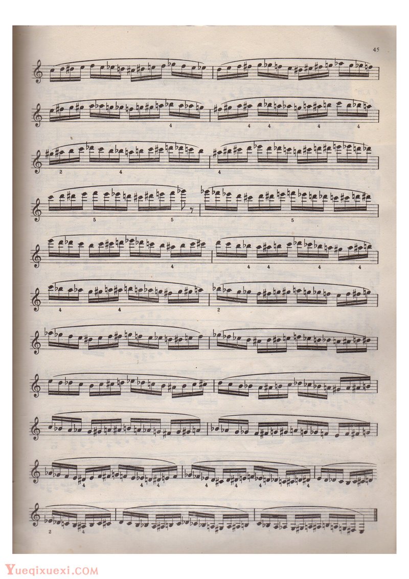 单簧管(级进回旋分解音阶原位：半音阶)每日练习谱