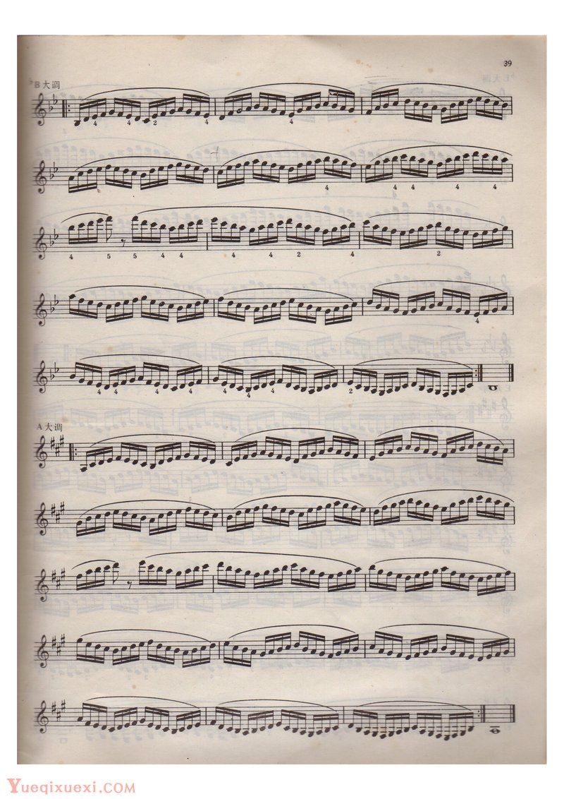 单簧管(级进回旋分解音阶原位 自然音阶)每日练习谱