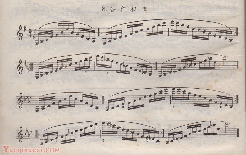 单簧管(各种和弦)每日练习谱