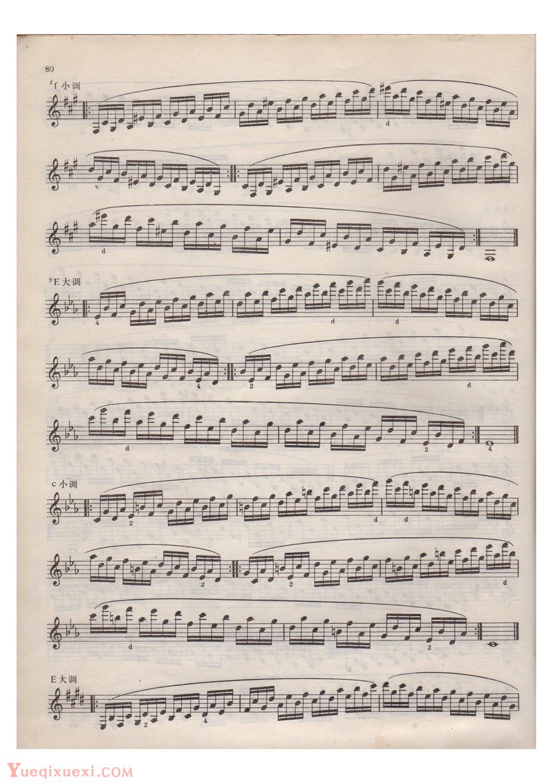 单簧管(五度音阶 自然音阶)每日练习谱