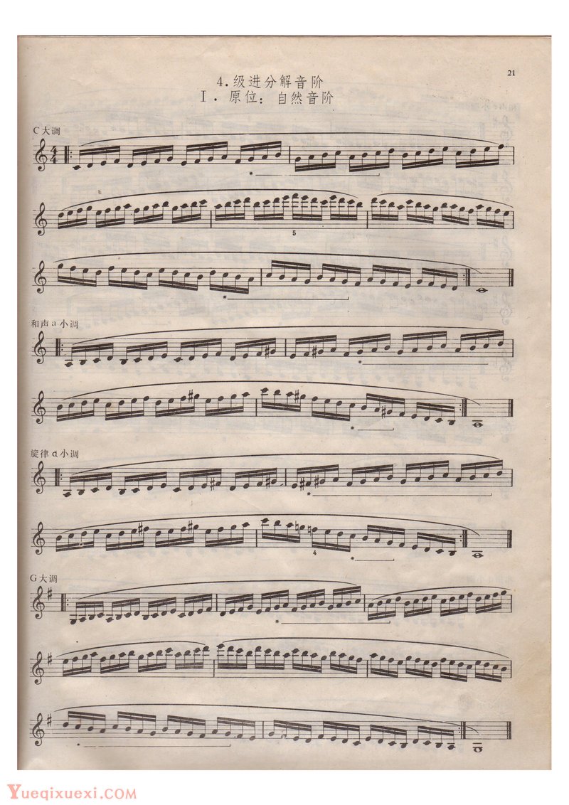高清单簧管(级进分解音阶原位 自然音阶)每日练习谱