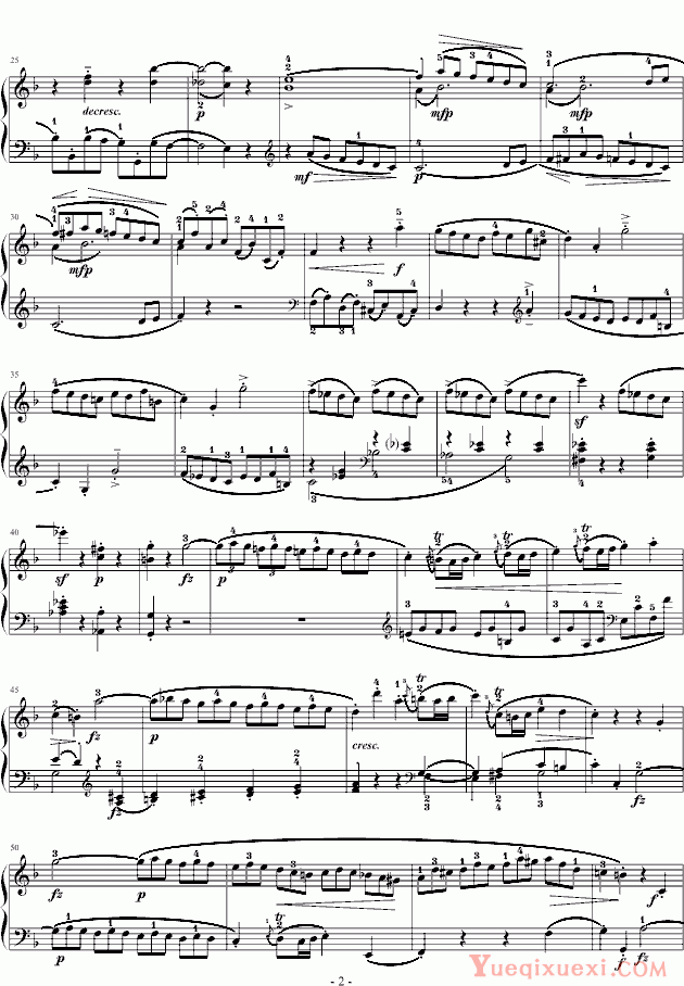 莫扎特F大调钢琴奏鸣曲K533(附指法)