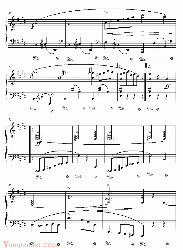 肖邦-chopin e小调圆舞曲(钢琴名人名曲)