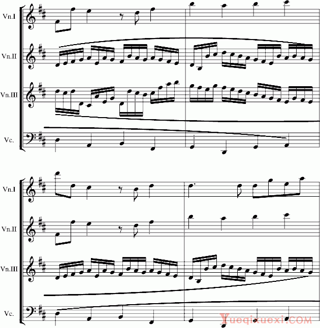 帕赫贝尔 Pachelbel 卡农交响曲(3小提琴+1大提琴)