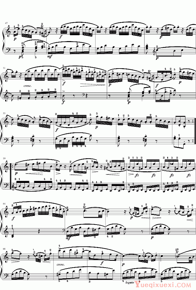莫扎特 C大调第十钢琴奏鸣曲