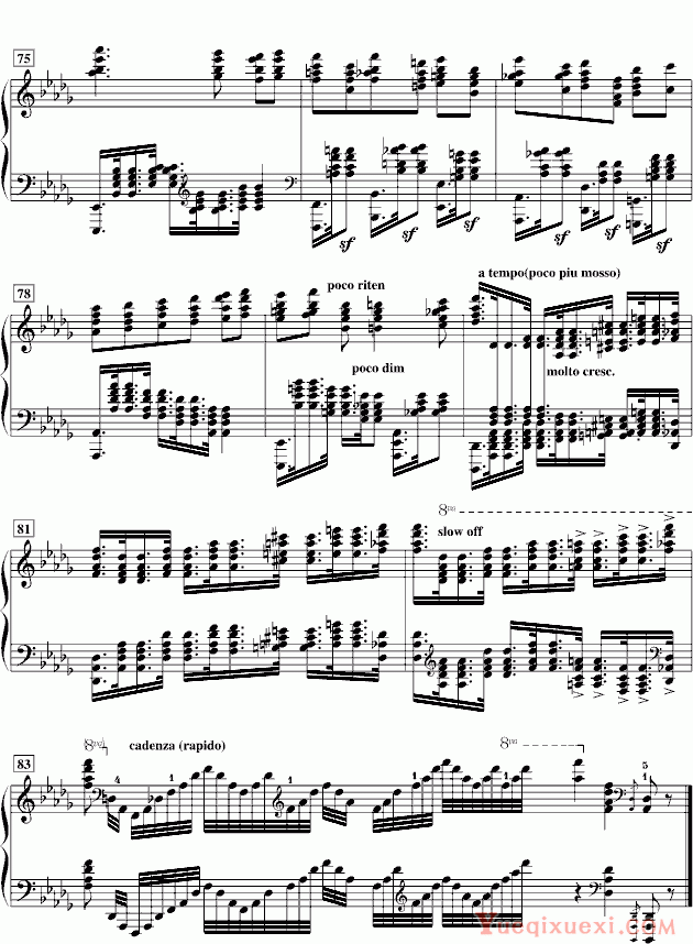 柴科夫斯基 Peter Ilyich Tchaikovsky 降B小调第一钢琴协奏曲（独奏版）