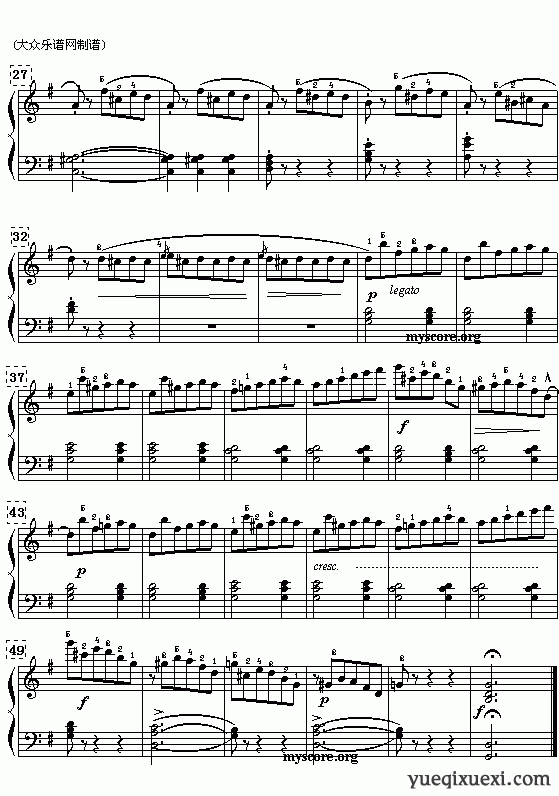 莱蒙钢琴练习曲（作品37）第7首曲谱