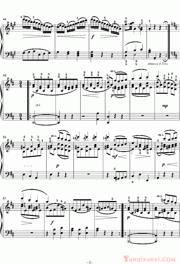 莫扎特 A大调奏鸣曲第二乐章