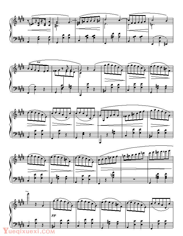 肖邦-chopin 升C小调圆舞曲  钢琴名人名曲谱