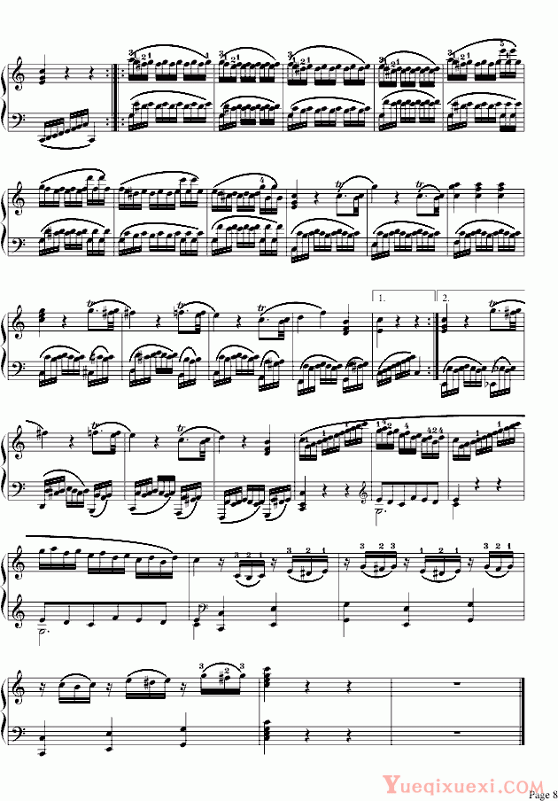 莫扎特 小星星变奏曲 钢琴谱