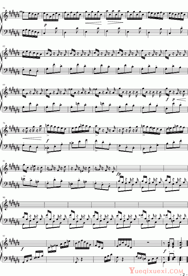 巴赫《前奏曲》平均律第3首（BWV848） 钢琴谱