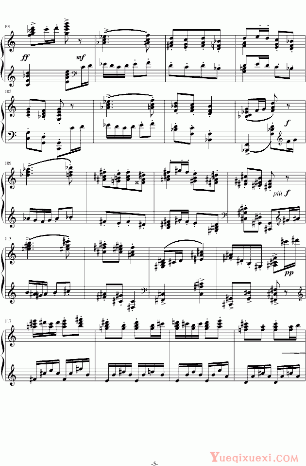 拉威 Ravel 利戈顿舞曲 选自《库普兰之墓》 钢琴谱