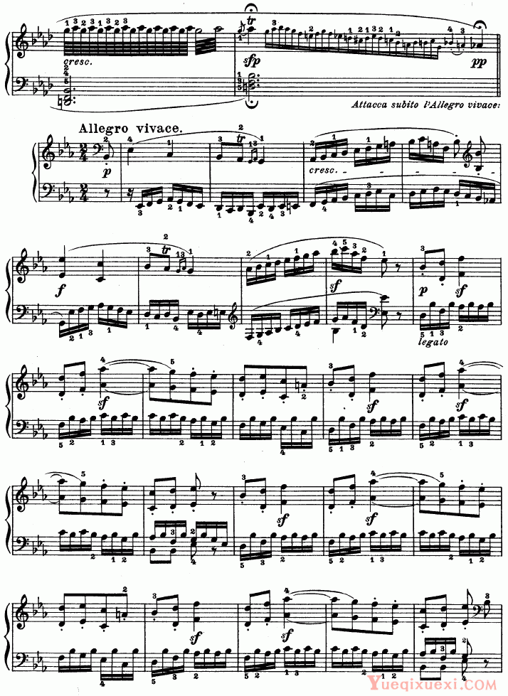 贝多芬-beethoven 第十三钢琴奏鸣曲（Op.27 No.1）