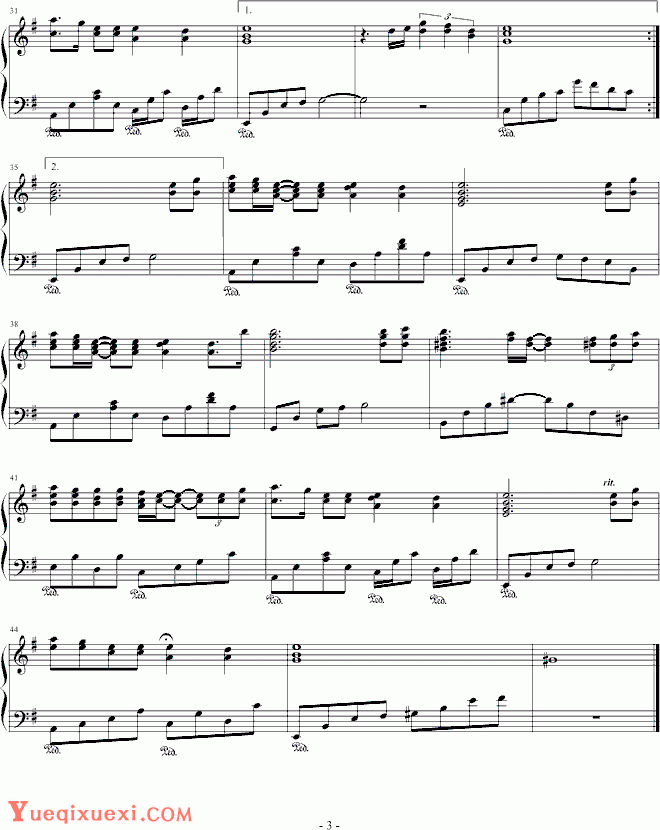 信乐团 钢琴谱 《离歌》3页版