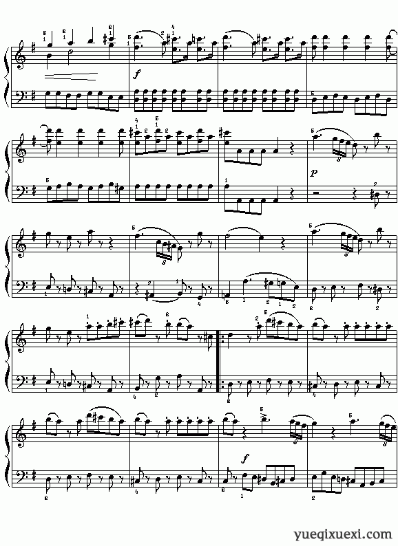 (奥)莫扎特:《小夜曲》（选自《G大调弦乐小夜曲》第一乐章）