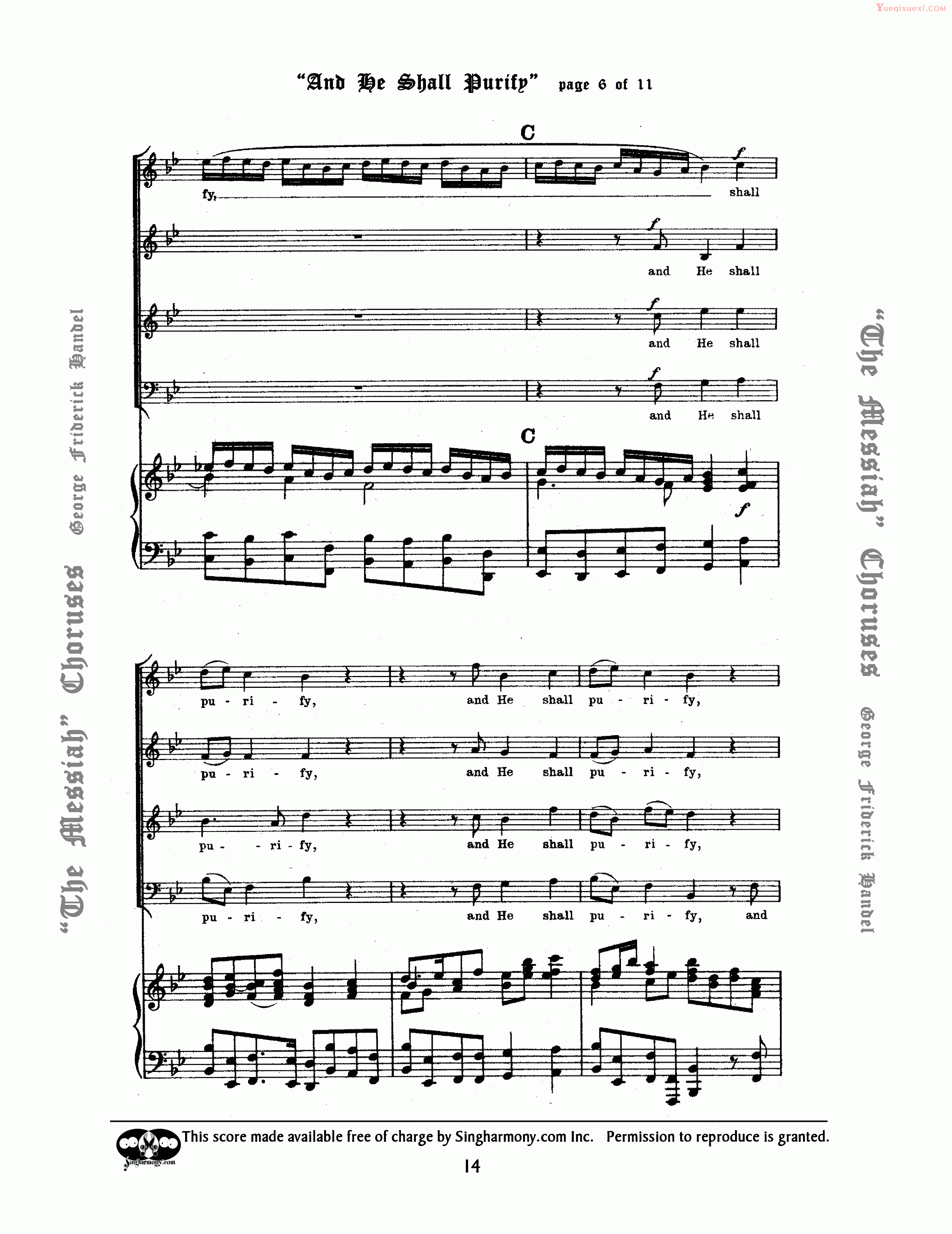 Handel And He Shall Purify 钢琴谱