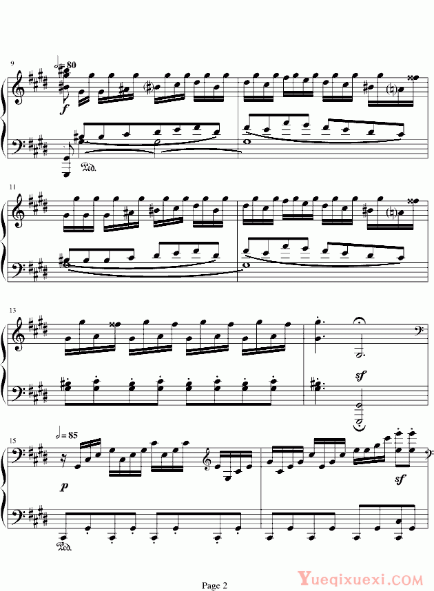 贝多芬beethoven 月光奏鸣曲第三乐章 钢琴谱