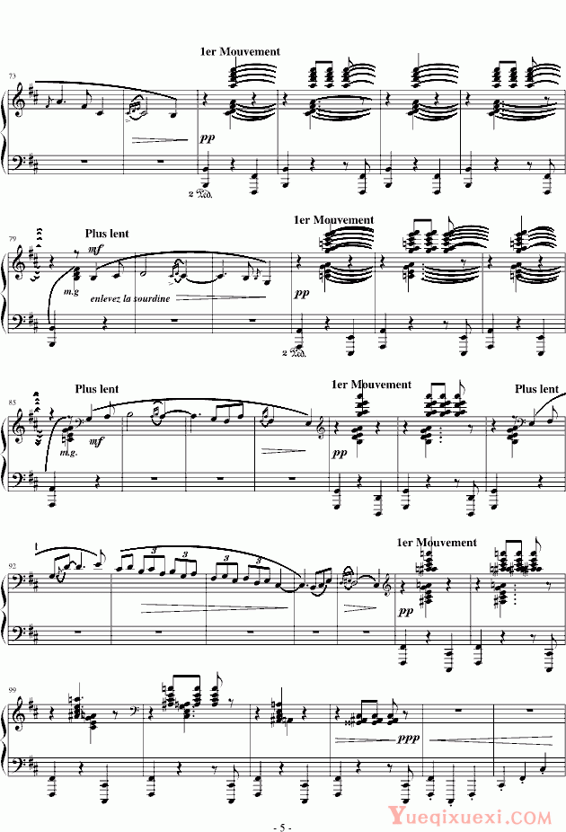 拉威尔 Ravel 丑角的晨歌(镜组曲第4首) 钢琴谱