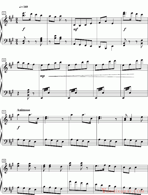 冼星海 保卫黄河（简化版） 钢琴谱