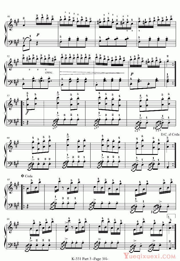 莫扎特 土耳其进行曲 完美带指法