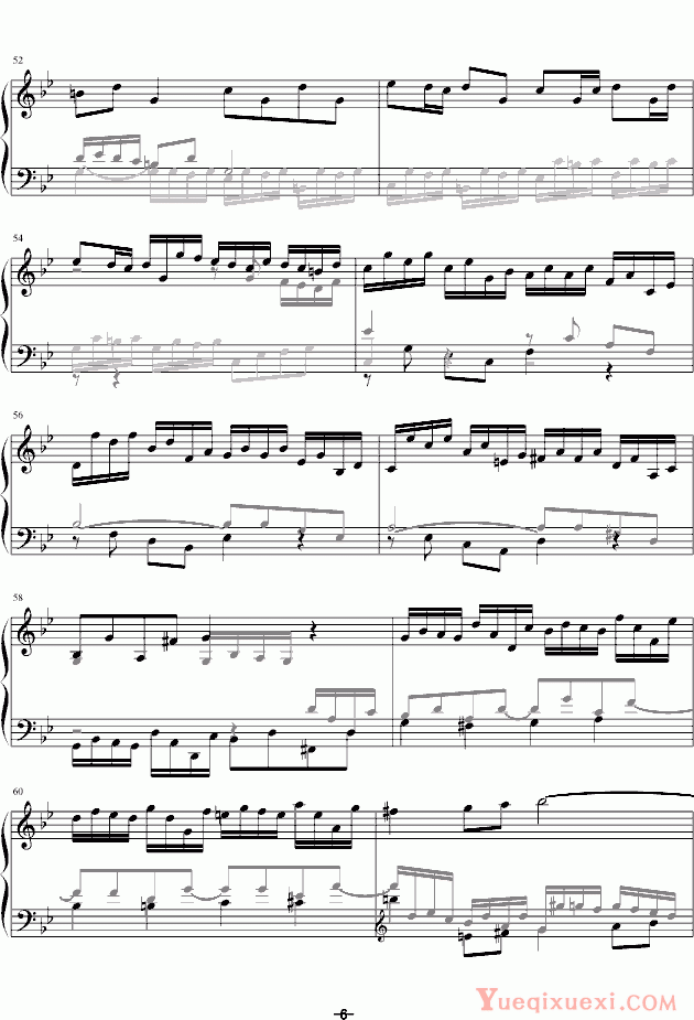 巴赫P.E.Bach BWV578 Littlle Fugue 钢琴谱
