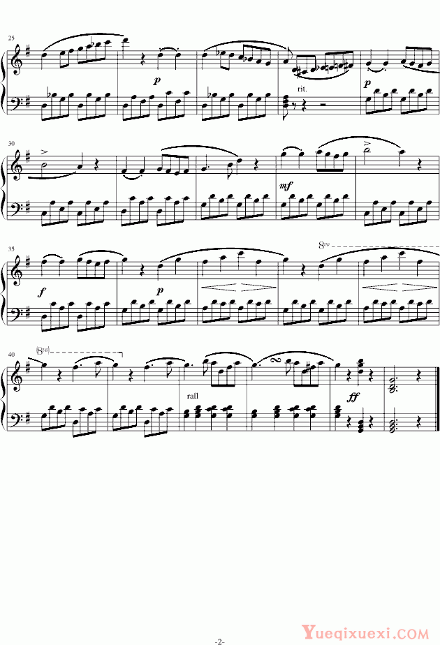 狄亚贝里 小奏鸣曲Op.168.No.2第一乐章 钢琴谱