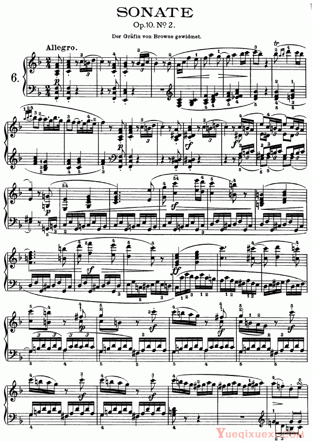 贝多芬-beethoven F大调第六钢琴奏鸣曲 - Op.10—2