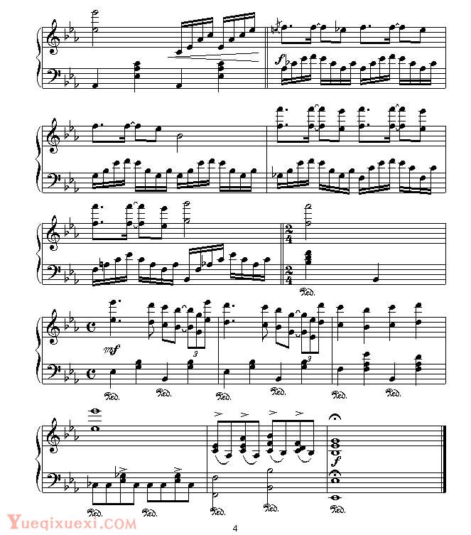 克莱德曼 玫瑰色的人生 钢琴名人名曲谱