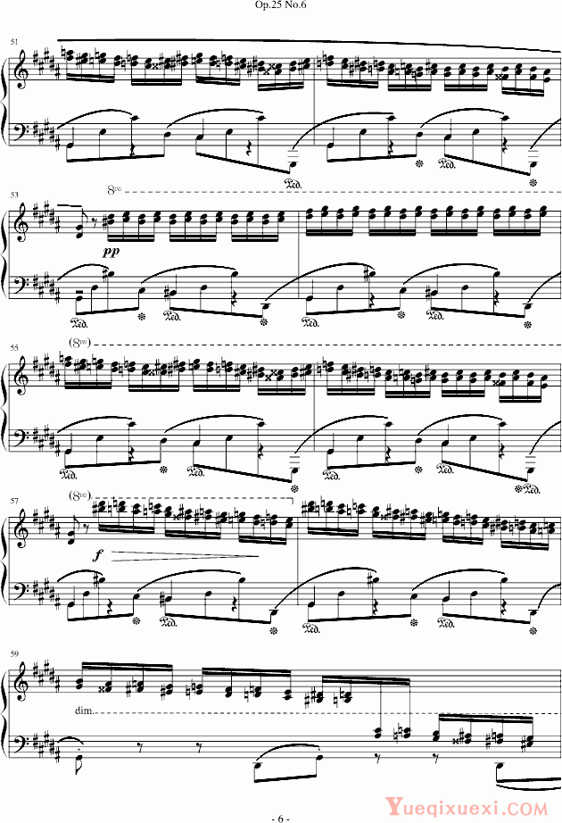 肖邦 chopin 肖邦练习曲 Op.25 No.6