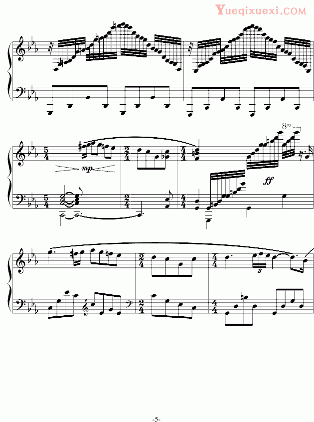 克莱德曼 爱的协奏曲 唯美改编版钢琴谱