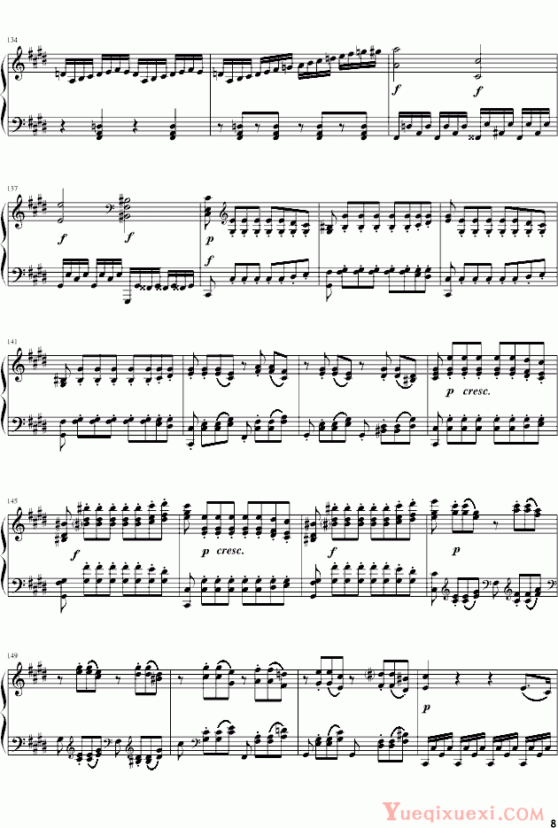 贝多芬beethoven 《月光奏鸣曲》第三乐章-雨田版 钢琴谱