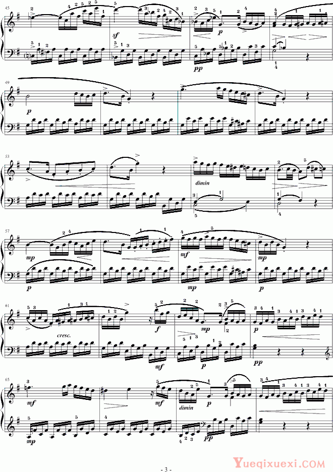 莫扎特 C大调第16钢琴奏鸣曲K.545第二乐章