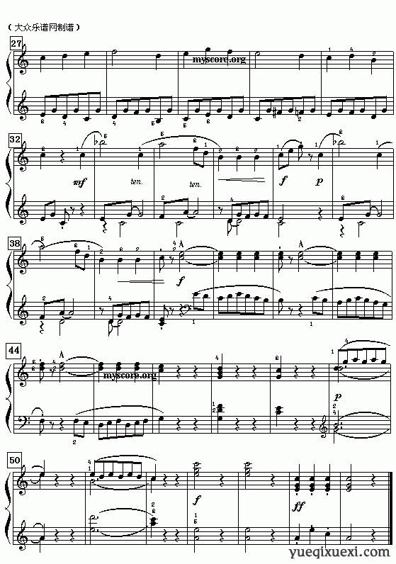 莱蒙钢琴练习曲（作品37）第3首曲谱