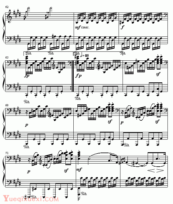 贝多芬-beethoven 月光 第三乐章（钢琴名人名曲)