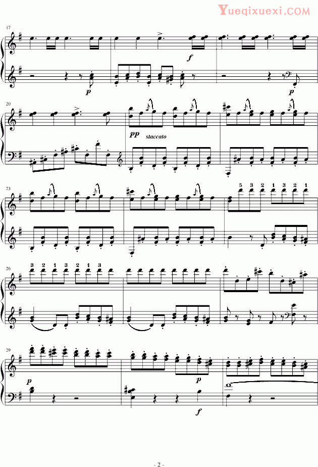 门德尔松 谐谑曲 Op.16 No.2 钢琴谱