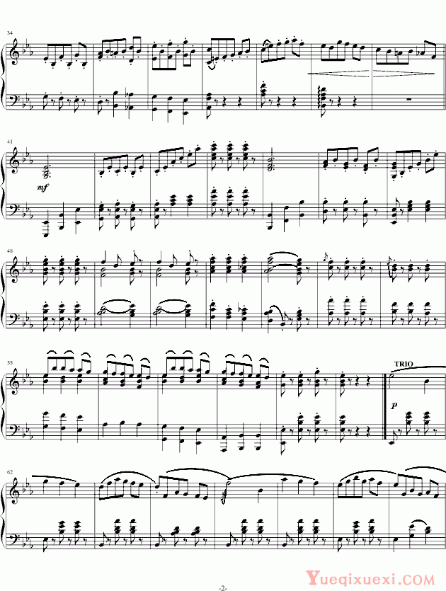 莫扎特 小步舞曲—《降E大调交响曲》 钢琴谱