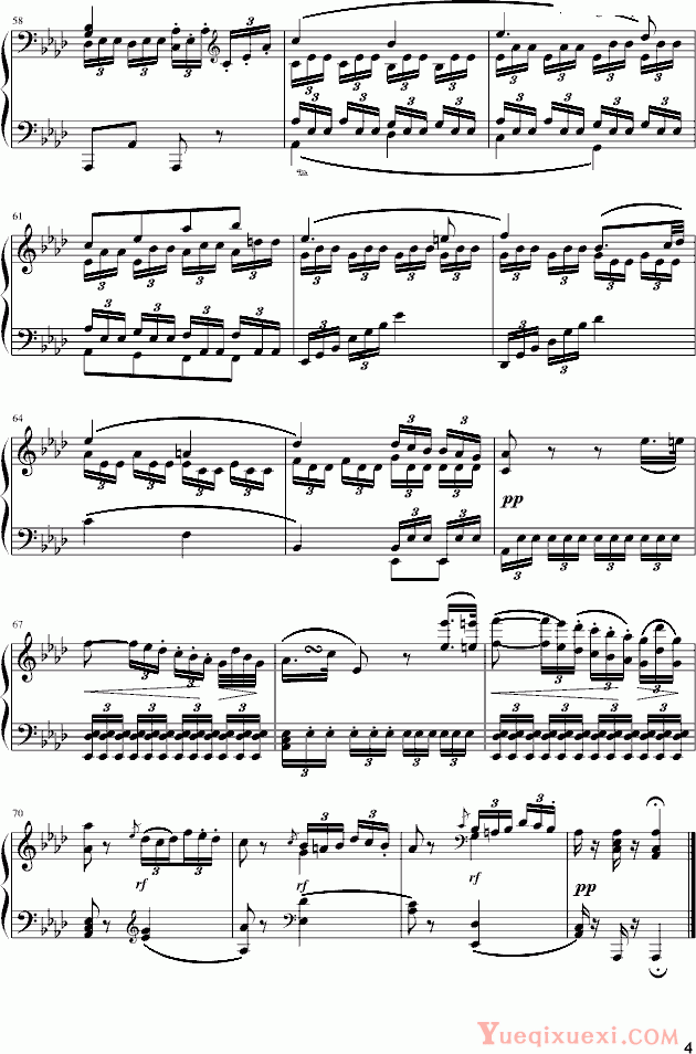 贝多芬beethoven 《悲怆奏鸣曲》第二乐章 钢琴谱