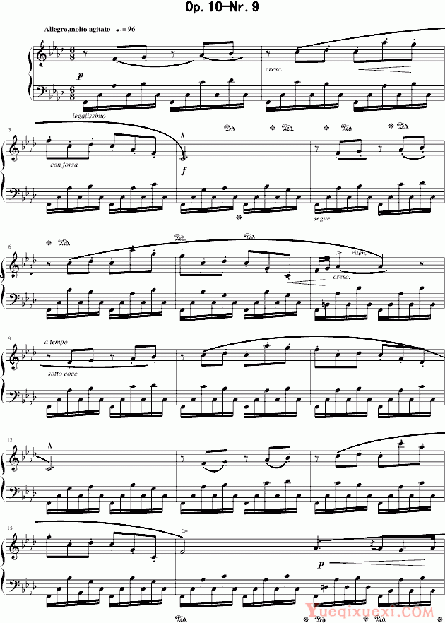 肖邦-chopin 肖邦练习曲Op10—-Nr9
