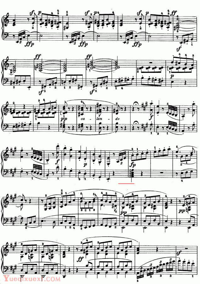贝多芬-beethoven A大调第二钢琴奏鸣曲