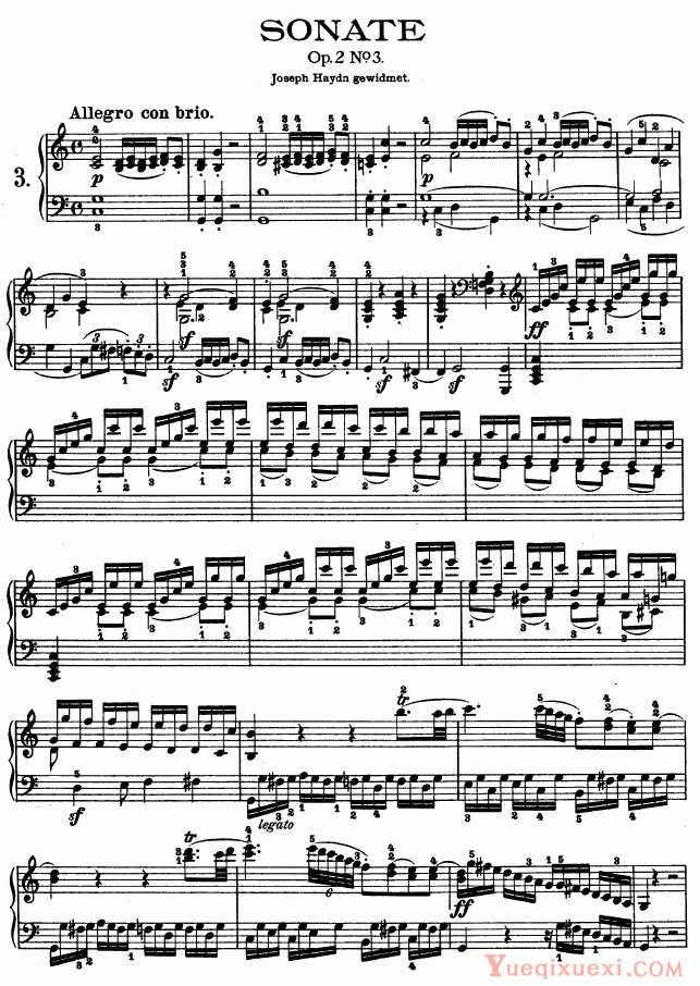 贝多芬-beethoven 第三钢琴奏鸣曲 -Op.2 No.3