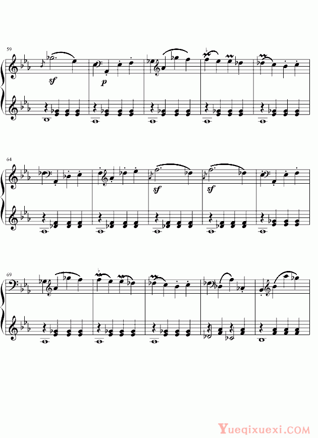 贝多芬 beethoven c小调第八钢琴奏鸣曲 悲怆 第一乐章