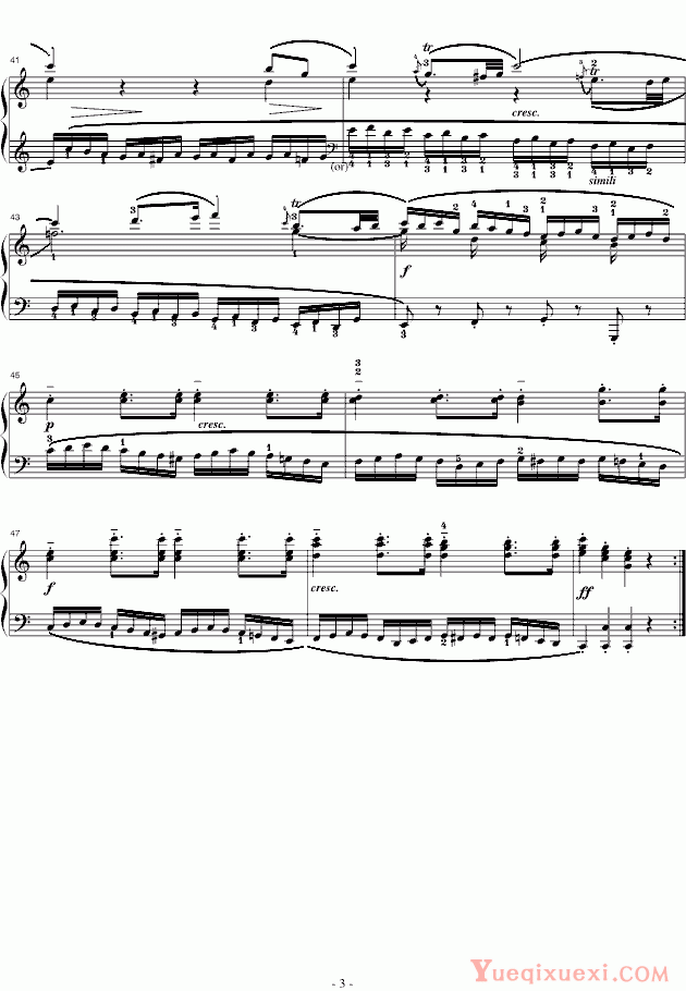 莫扎特 a小调钢琴奏鸣曲 K310 第一乐章钢琴谱