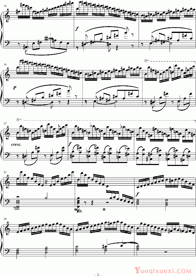 莫什科夫斯基 Moszkowski 巧技练习曲 OP72 NO 5 钢琴谱