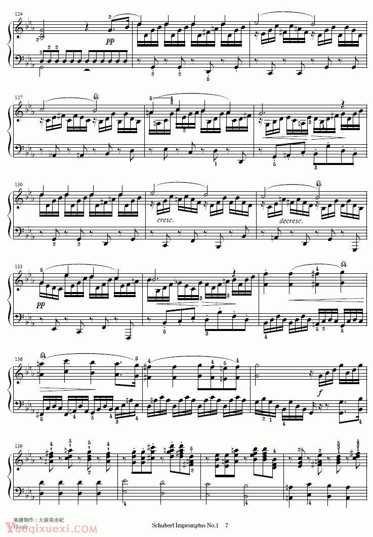 舒伯特 即兴曲Op.90-1（钢琴名人名曲)