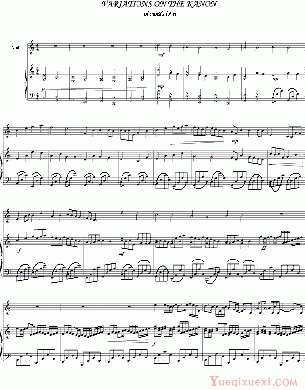 帕赫贝尔 Pachelbel 卡农 小提琴 钢琴 camellia修改版