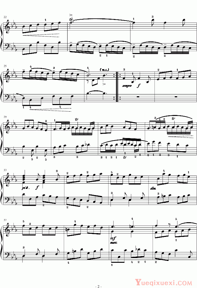 奥芬巴赫 基格 法国组曲四 No.6 钢琴谱