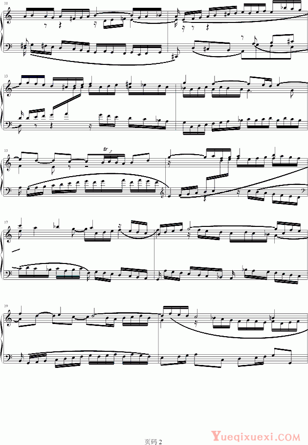 巴赫-P.E.Bach 三部创意曲 No.1