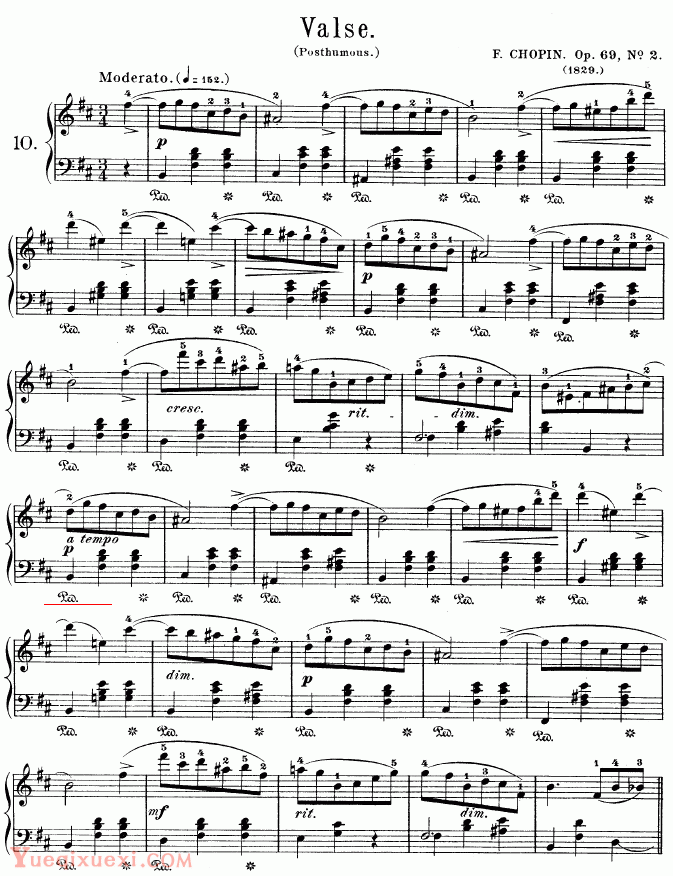 肖邦-chopin b小调圆舞曲作品69号之2（钢琴名人名曲)